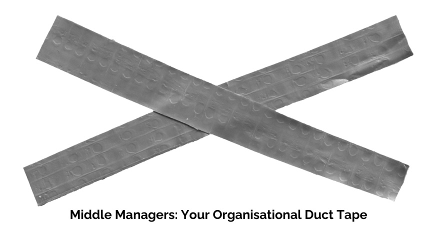 Image of Duct Tape as a metaphor for the role of middle management